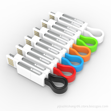 Yijiashishang Factory Wholesale In Stock Multi Charging Cable Fast Charging 4 in 1 Magnetic Keychain USB Charger Cable
